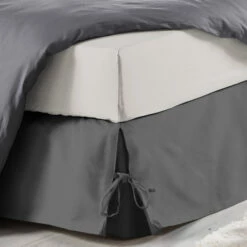 Cache-sommier à Nouettes Anthracite -Doublures De Lit Soldes 2024 1642814 2