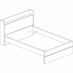 Lit Avec Tête De Lit En Bois Imitation Chêne - LI9051 -Doublures De Lit Soldes 2024 1711 schema