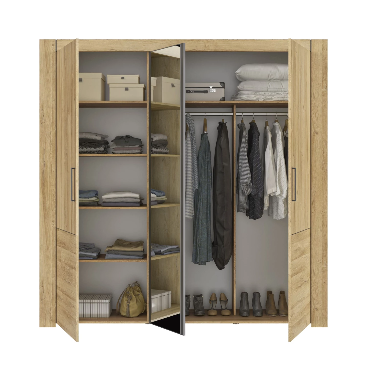 Lit Led Sensitive Et Armoire En Bois Clair - LT5084 10 Lit Led Sensitive Et Armoire En Bois Clair - LT5084 â Image 8