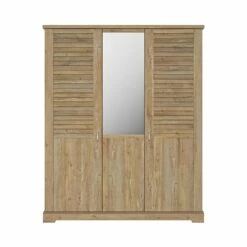 Lit Et Armoire En Bois Clair - LT5079 -Doublures De Lit Soldes 2024 armoire thelma face fond blanc 1