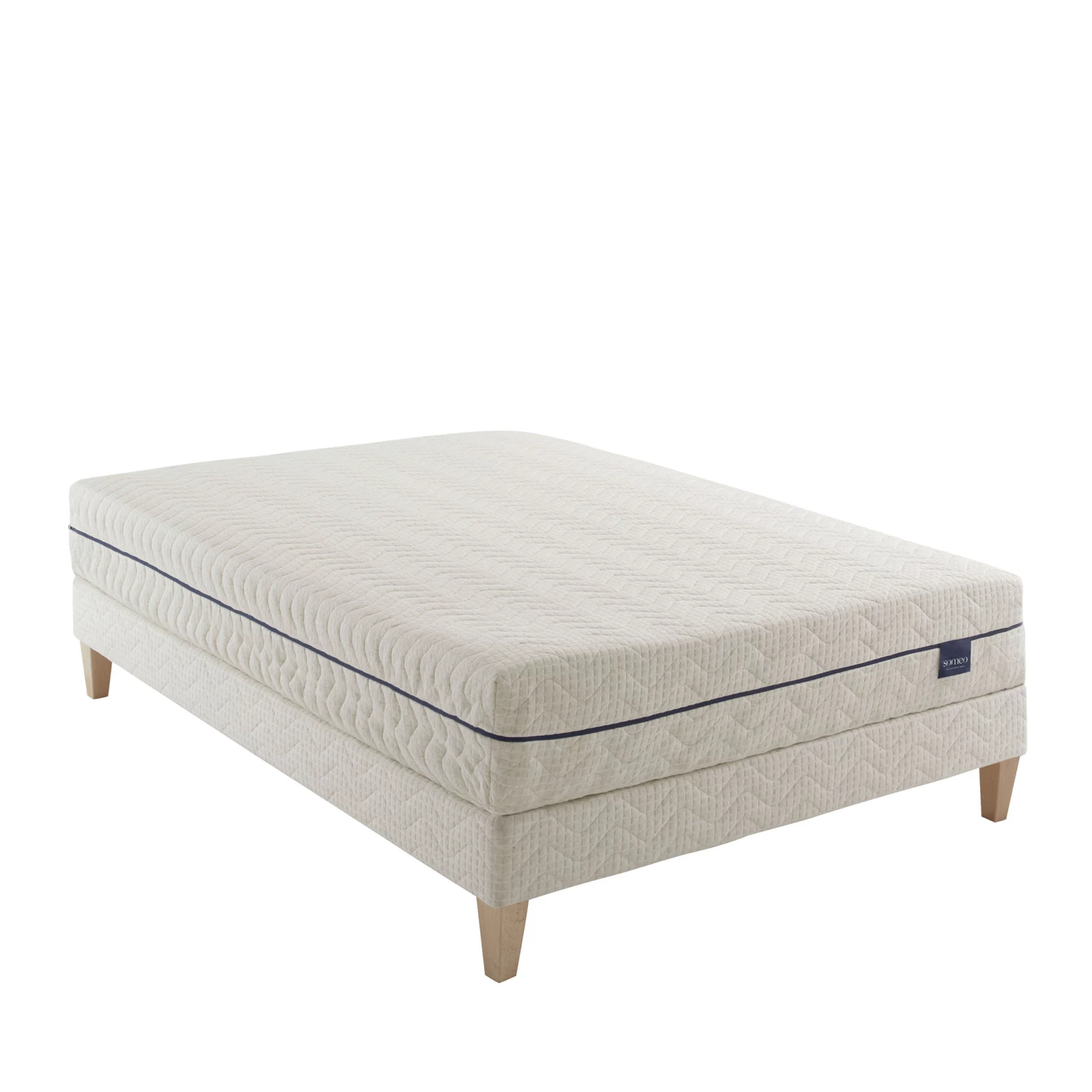 Ensemble Matelas Naturel Ressorts Et Latex Naturel, Sommier Et Pieds Aube 600 - SOMEO 3 Ensemble Matelas Naturel Ressorts Et Latex Naturel, Sommier Et Pieds Aube 600 - SOMEO