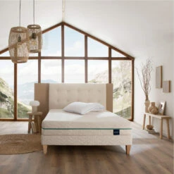 Ensemble Matelas Naturel Latex Naturel, Sommier, Pieds Et Tête De Lit Aube 700 - SOMEO -Doublures De Lit Soldes 2024 aube 700 ambiance 1 2