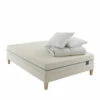 Ensemble Matelas Naturel Latex Naturel, Sommier, Pieds, Couette Et Oreiller Aube 700 - SOMEO -Doublures De Lit Soldes 2024 aube 700 mat som cou or 3 4 fond blanc 1