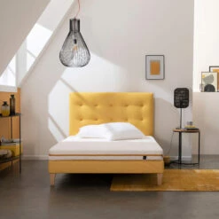 Ensemble Matelas Mousse, Sommier, Pieds, Couette Et Oreiller Aurore 200 - SOMEO 27 Ensemble Matelas Mousse, Sommier, Pieds, Couette Et Oreiller Aurore 200 - SOMEO -Doublures De Lit Soldes 2024 aurore 200 ambiance 3