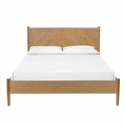 Lit En Bois Massif Imitation Chêne - LT0019 -Doublures De Lit Soldes 2024 bedangle1