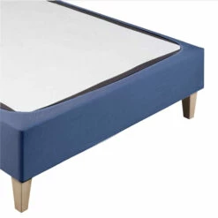 Cache-sommier Coton Jersey Bleu Océan -Doublures De Lit Soldes 2024 cache sommier bleu ocean face fond blanc