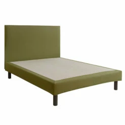 Cache-sommier Intégral 100% Coton Vert Mousse -Doublures De Lit Soldes 2024 cache sommier mousse fond blanc 4