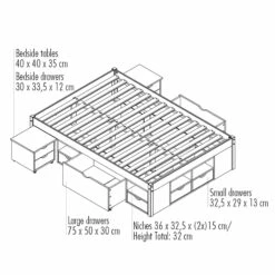 Lit Tiroirs En Bois Massif Blanc Laqué - LT12013 -Doublures De Lit Soldes 2024 claas 6 1