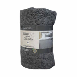 Couvre-lit Microfibre Lavée Matelassé Florette 240x220 Cm -Doublures De Lit Soldes 2024 couvre lit florette anthracite 2