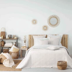 Couvre-lit Microfibre Lavée Matelassé Florette 240x220 Cm -Doublures De Lit Soldes 2024 couvre lit florette blanc