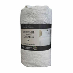 Couvre-lit Microfibre Lavée Matelassé Florette 240x220 Cm -Doublures De Lit Soldes 2024 couvre lit florette blanc 2