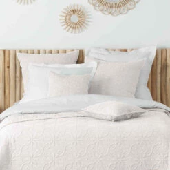 Couvre-lit Microfibre Lavée Matelassé Florette 240x220 Cm -Doublures De Lit Soldes 2024 couvre lit florette blanc zoom