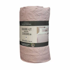 Couvre-lit Microfibre Lavée Matelassé Florette 240x220 Cm -Doublures De Lit Soldes 2024 couvre lit florette rose 2