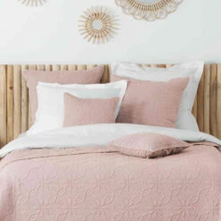 Couvre-lit Microfibre Lavée Matelassé Florette 240x220 Cm -Doublures De Lit Soldes 2024 couvre lit florette rose zoom