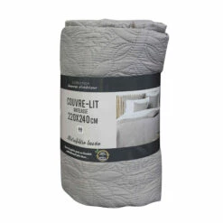 Couvre-lit Microfibre Lavée Matelassé Florette 240x220 Cm -Doublures De Lit Soldes 2024 couvre lit florette taupe 2