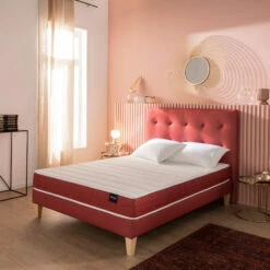 Ensemble Matelas Couchage Latex, Sommier, Pieds, Tête De Lit, Couette Et Oreiller Crépuscule 400 - SOMEO -Doublures De Lit Soldes 2024 crepuscule 400 ambiance 4