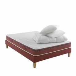 Ensemble Matelas 100% Latex, Sommier, Pieds, Couette Et Oreiller Crépuscule 500 - SOMEO