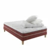 Ensemble Matelas 100% Latex, Sommier, Pieds, Couette Et Oreiller Crépuscule 600 - SOMEO -Doublures De Lit Soldes 2024 crepuscule 600 mat som cou or 3 4 fond blanc