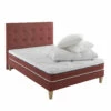 Ensemble Matelas 100% Latex, Sommier, Pieds, Tête De Lit, Couette Et Oreiller Crépuscule 600 - SOMEO -Doublures De Lit Soldes 2024 crepuscule 600 mat som tdl cou or 3 4 fond blanc