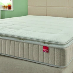 Ensemble Boxspring Surmatelas + Matelas + Sommier + Tête De Lit + Pieds Chenillé Lin Epeda ENCHANTEUR -Doublures De Lit Soldes 2024 e de boxspring enchanteur ens chenille lin zoom angle 1