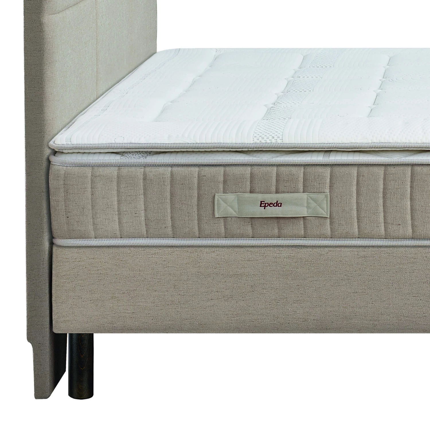 Ensemble Boxspring Surmatelas + Matelas + Sommier + Tête De Lit + Pieds Chenillé Lin Epeda ENCHANTEUR – Image 4