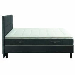 Ensemble Boxspring Surmatelas + Matelas + Sommier + Tête De Lit + Pieds Gris Chiné Epeda ENCHANTEUR -Doublures De Lit Soldes 2024 e de boxspring enchanteur ens gris chine profil