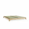Lit En Pin Massif Naturel Avec Sommier + Tatami -Doublures De Lit Soldes 2024 elan bed nat tatami futon cru 2 fond blanc 2