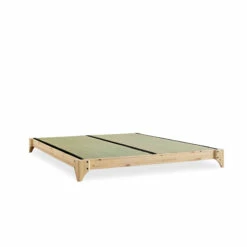 Lit En Pin Massif Naturel Avec Sommier + Tatami