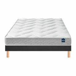 Ensemble Matelas Bultex Primo, Sommier Vigoroso Et Pieds Back To Basics -Doublures De Lit Soldes 2024 ens bultex backtobasic 140x face fond blanc