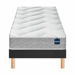Ensemble Matelas Bultex Primo, Sommier Vigoroso Et Pieds Back To Basics -Doublures De Lit Soldes 2024 ens bultex backtobasic 90x face fond blanc