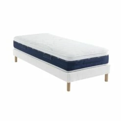 Ensemble Matelas Ressorts Et Mémoire De Forme, Sommier Constellation Et Pieds Rêve 600 - SOMEO -Doublures De Lit Soldes 2024 ens reve 600 rio grande 90x 3 4 fond blanc