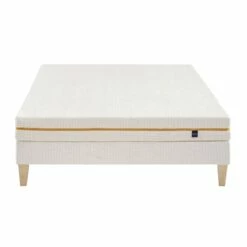 Ensemble Matelas Mousse Recyclée, Sommier Et Pieds Aube 400 - SOMEO 27 Ensemble Matelas Mousse Recyclée, Sommier Et Pieds Aube 400 - SOMEO -Doublures De Lit Soldes 2024 ensemble aube 400 140x face fond blanc