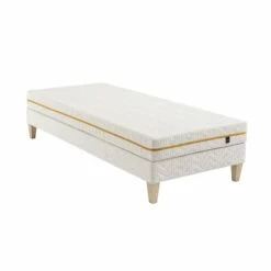 Ensemble Matelas Mousse Recyclée, Sommier Et Pieds Aube 400 - SOMEO 29 Ensemble Matelas Mousse Recyclée, Sommier Et Pieds Aube 400 - SOMEO -Doublures De Lit Soldes 2024 ensemble aube 400 90x 3 4 fond blanc