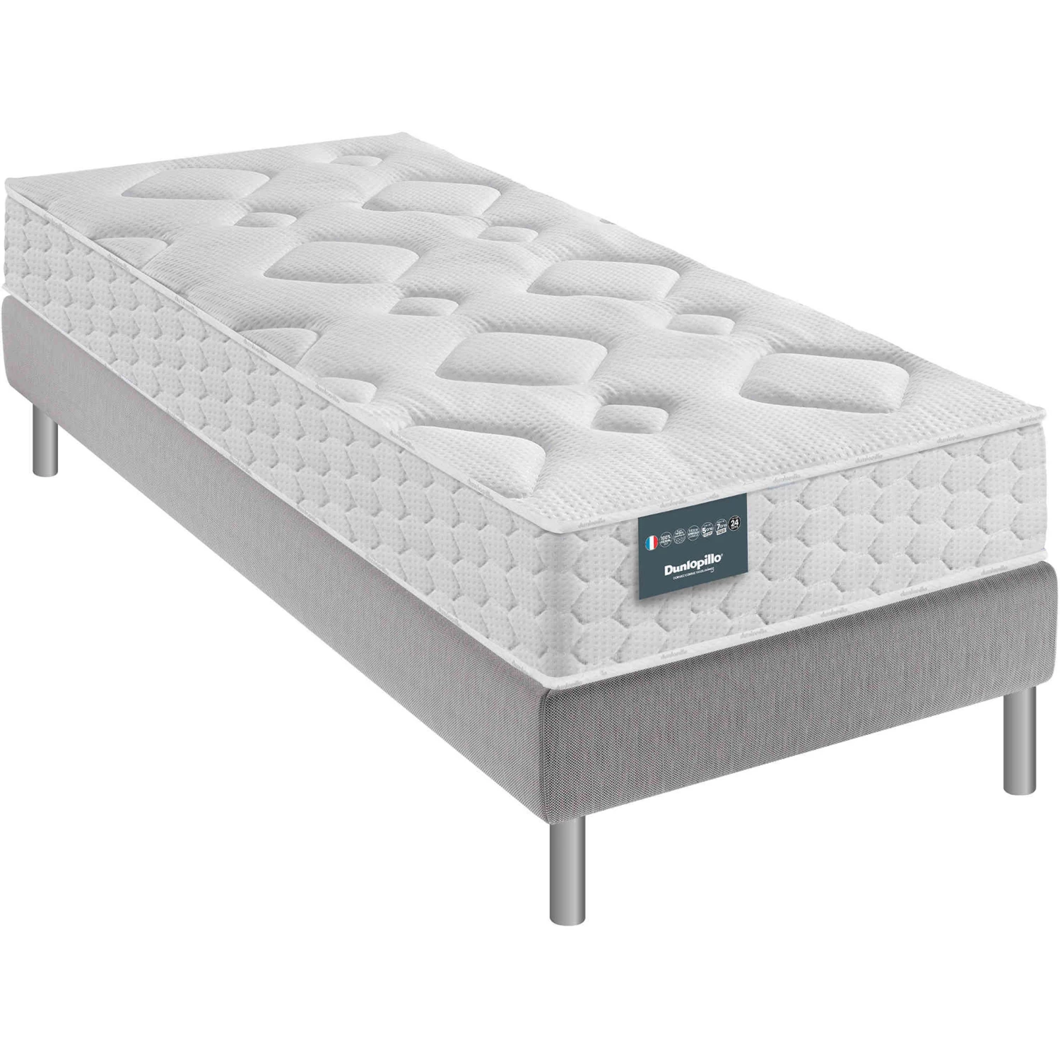 Ensemble Dunlopillo Couchage Latex Aérial® 24 Cm LILAS, Matelas, Sommier, Pieds – Image 2