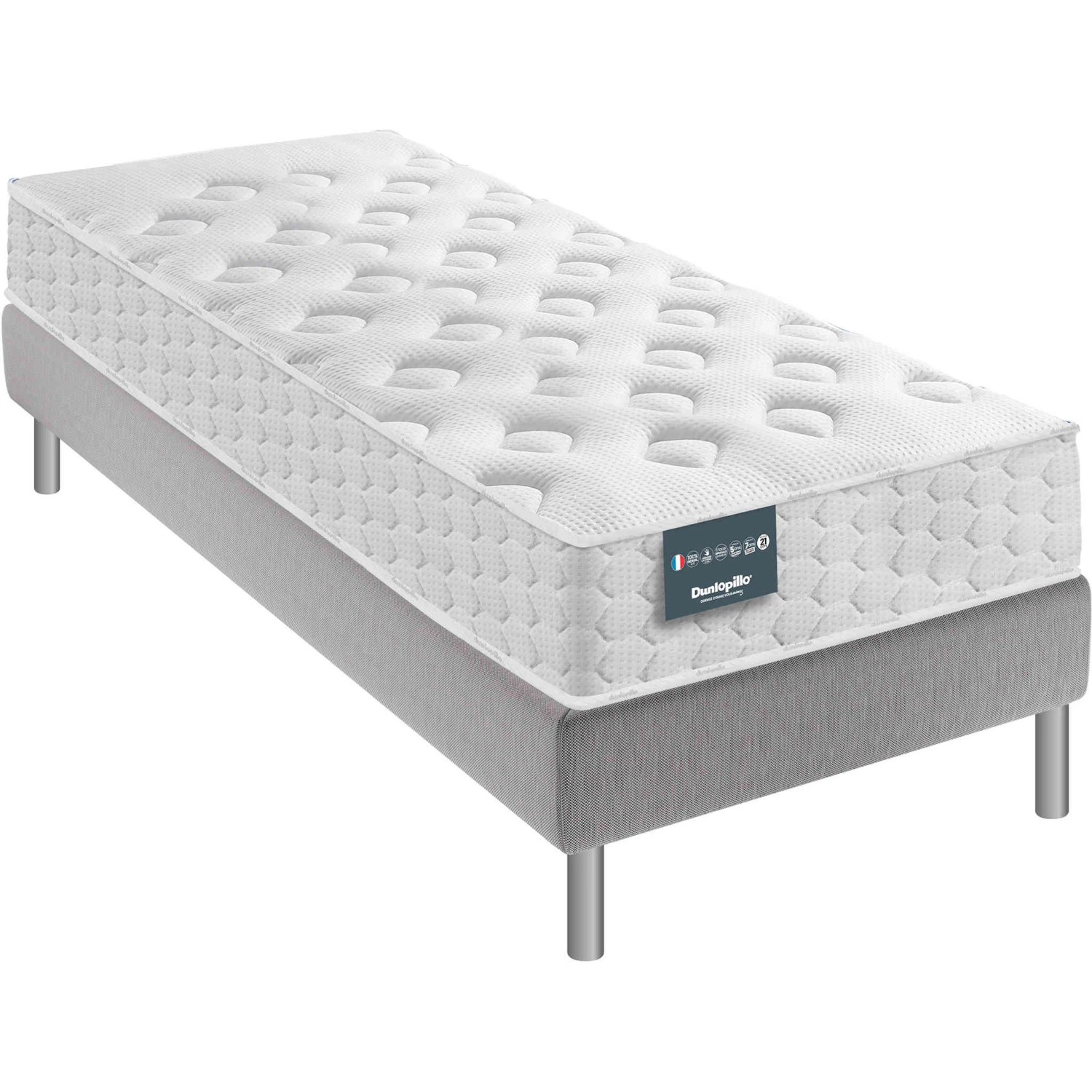 Ensemble Dunlopillo Mousse Mémoire Aérial® 21 Cm NARCISSE, Matelas, Sommier, Pieds 4 Ensemble Dunlopillo Mousse Mémoire Aérial® 21 Cm NARCISSE, Matelas, Sommier, Pieds – Image 2