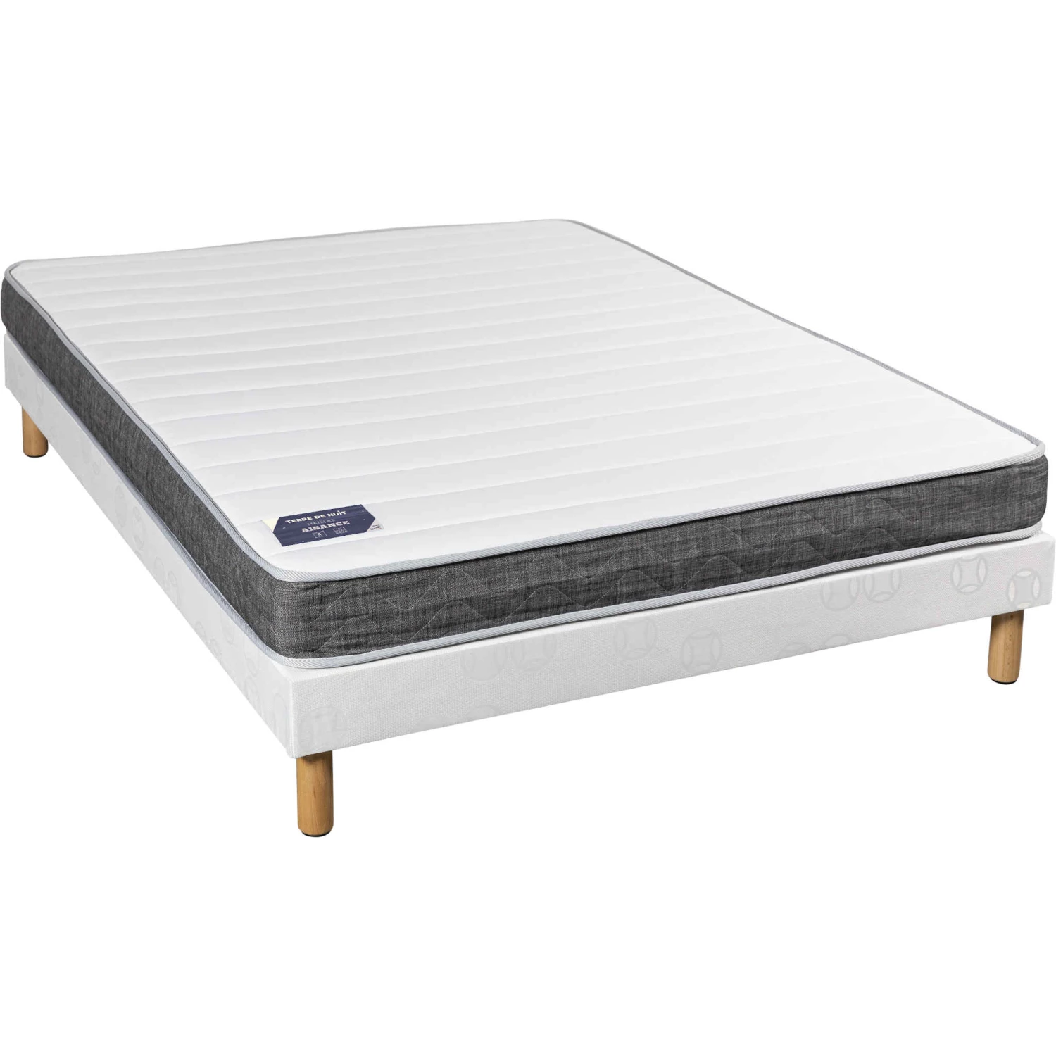 Ensemble Matelas Couchage Latex Aisance + Sommier + Pieds