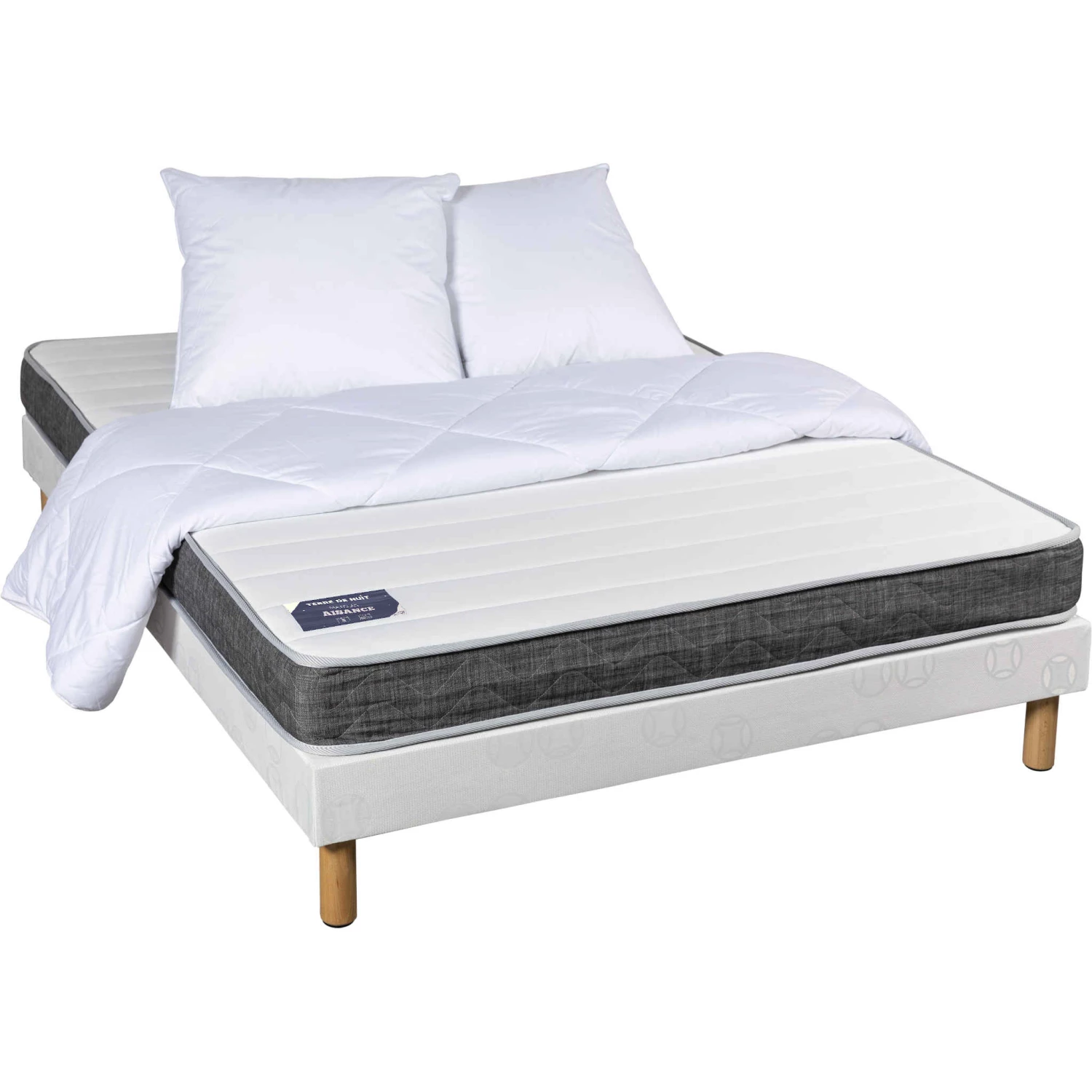 Ensemble Matelas Couchage Latex Aisance + Sommier + Pieds – Image 3