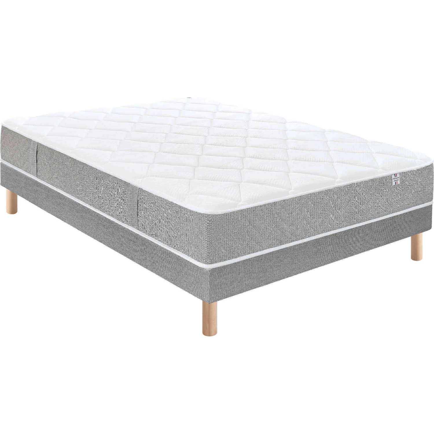 Ensemble Matelas Sommier, Ressorts Ensachés + 2cm Mousse Mémoire RV2