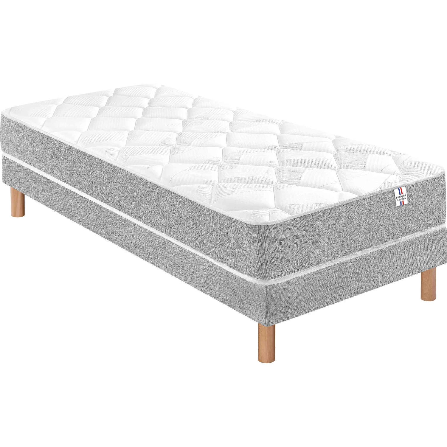Ensemble Matelas Sommier, Ressorts Ensachés + 2cm Mousse Mémoire RV2 – Image 2