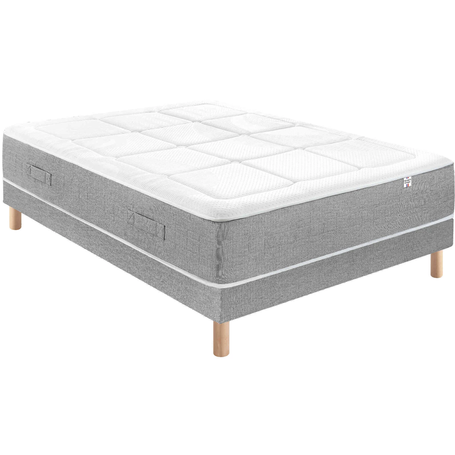 Ensemble Matelas Sommier, Ressorts Ensachés + 6cm Mousse Mémoire RV6