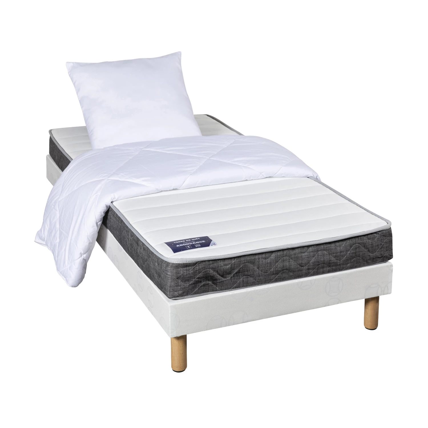 Ensemble Matelas Latex Abondance + Sommier + Pieds + Couette + Oreillers 4 Ensemble Matelas Latex Abondance + Sommier + Pieds + Couette + Oreillers – Image 2