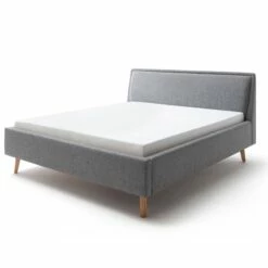 Lit Rembourré En Tissu Avec Tête De Lit Lisse - LT8003 -Doublures De Lit Soldes 2024 frieda gris profil matelas fond blanc 1