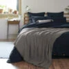 Plaid Gaze De Coton à Franges Gris Anthracite -Doublures De Lit Soldes 2024 gaia anthracite amb 1 plaid