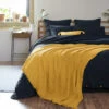 Plaid Gaze De Coton à Franges Jaune Safran -Doublures De Lit Soldes 2024 gaia jaune amb 1 plaid