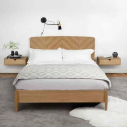 Lit En Bois Imitation Chêne - LT0020