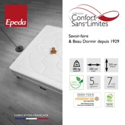 Matelas EPEDA Très Ferme Et XXL 24cm L'EXTRAORDINAIRE 16 Matelas EPEDA Très Ferme Et XXL 24cm L'EXTRAORDINAIRE -Doublures De Lit Soldes 2024 info gamme xxl 1