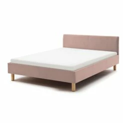 Lit Capitonné En Tissu Avec Tête De Lit Lisse - LT8004 7 Lit Capitonné En Tissu Avec Tête De Lit Lisse - LT8004 -Doublures De Lit Soldes 2024 lena vieux rose profil matelas fond blanc