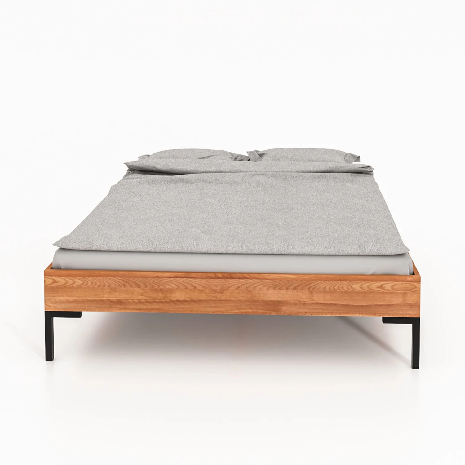 Lit En Chêne Massif Clair Avec Pieds En Métal - LT36001 6 Lit En Chêne Massif Clair Avec Pieds En Métal - LT36001 – Image 4