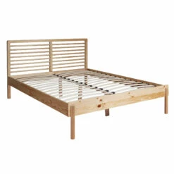 Lit En Bois Massif Avec Sommier 140x190 - LT17002 8 Lit En Bois Massif Avec Sommier 140x190 - LT17002 -Doublures De Lit Soldes 2024 lit adulte 140x190 fond blanc 3 1