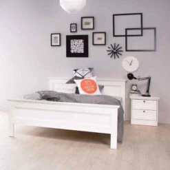 Lit En Bois Coloris Blanc - LT7009 -Doublures De Lit Soldes 2024 lit blanc 5